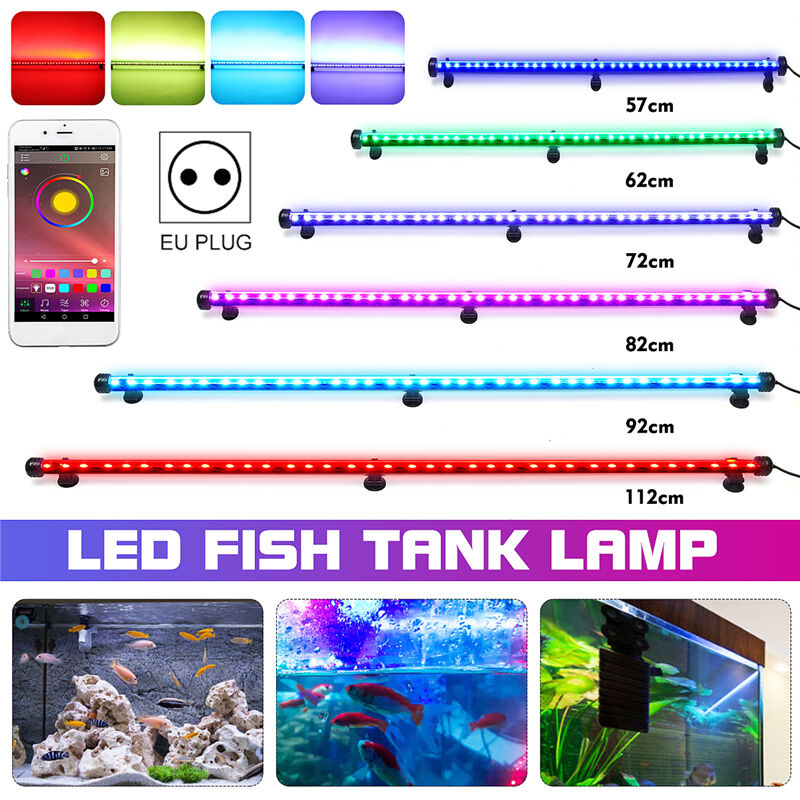 

Acuario Pecera Luz Bluetooth APP Control 5050SMD Tubo Lámpara Tira de iluminación con enchufe de la UE Adaptador de corriente 112CM 66LED Enchufe de