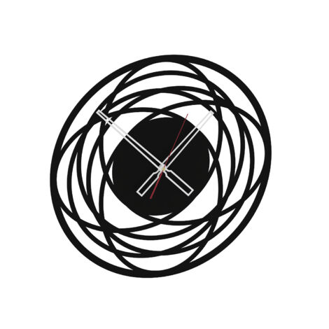 AD211 Wanduhr, ELLIPSE, schwarz strukturiert