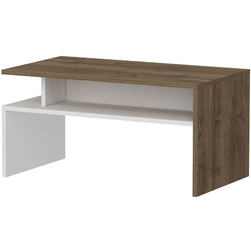 

Home Mania - Homemania Mesa de centro Ada 90x50x43 cm blanco y nogal - Multicolor
