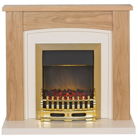 Adam Chilton Fireplace Suite In Oak With Blenheim Electric Fire In