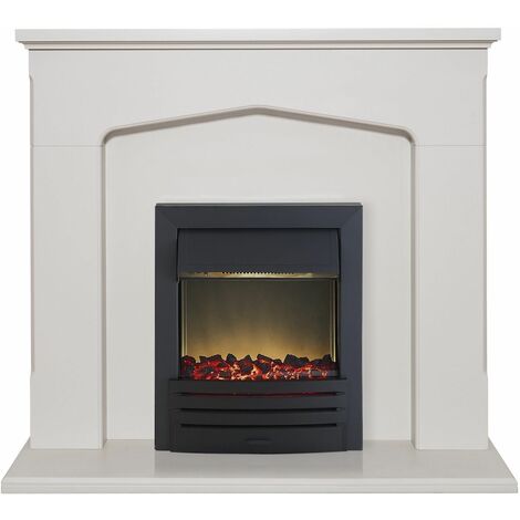 main image of "Adam Cotswold Stone Surround Fireplace Stove Fire Heater Heating Suite Flame"