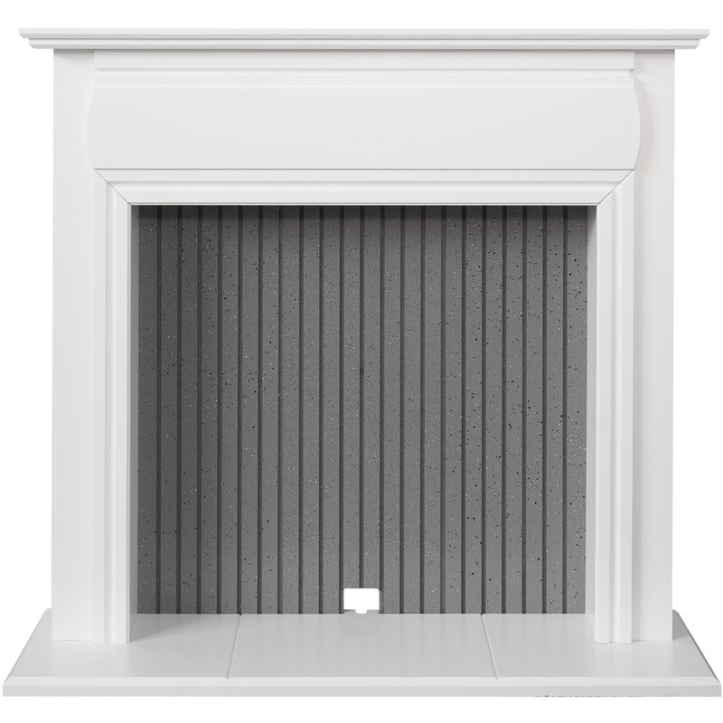Adam - Florence Stove Fireplace in Pure White & Grey