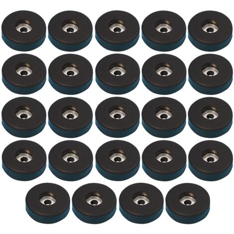 Adam Hall Hardware 4906 M24 AH - Set di 24 piedini in gomma, 38 x 10 mm, colore: Nero