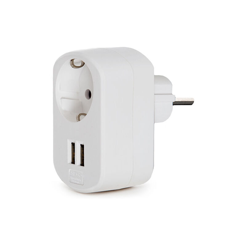 

Adaptador + 1 X Toma Corriente + 2 X Usb Cargador - IP20 - Blanco (GH-473104018)