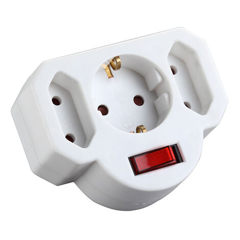 Adaptador 10/16A 3T con interruptor