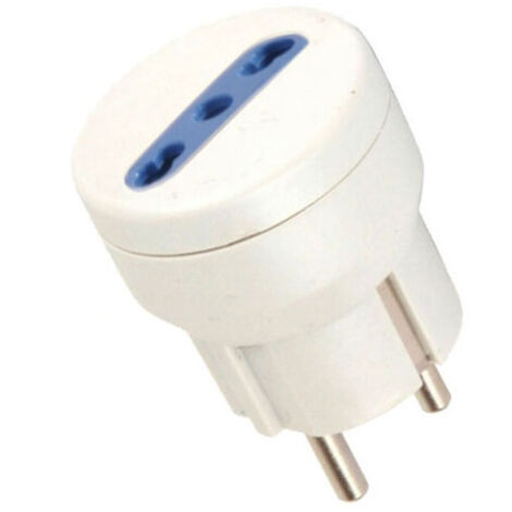 Adaptador 10/16A+T Schuko Blanco Syntesy 05273