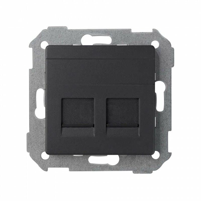 

Adaptador 2 conectores RJ45 82 Concept 8200006-098 Negro Mate - Simon