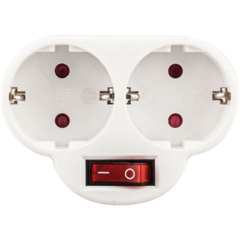 ADAPTADOR 2 TOMAS ONLEX T/T CON INTERRUPTOR BLÃSTER