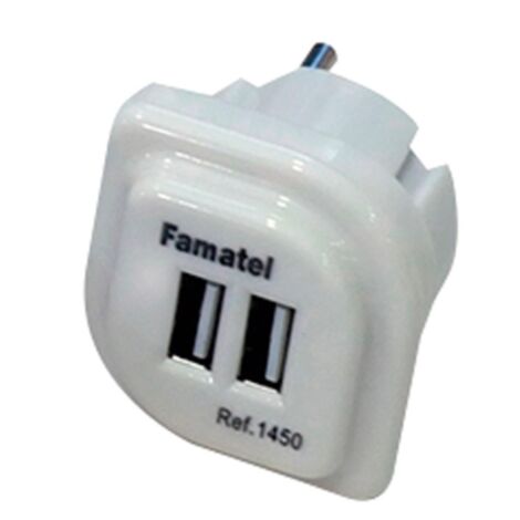 Adaptador 2 usb-a 2,1a 5 v blanco