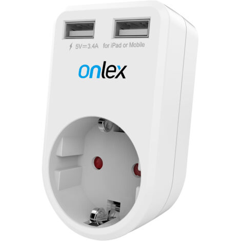 Adaptador 230v + 2usb onlex