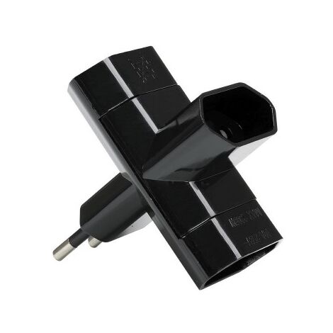 ADAPTADOR 3 TOMAS 10A 250V NEGRO - SIMON BRICO