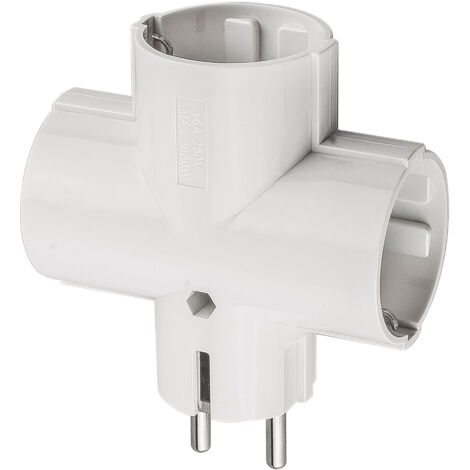 Adaptador 3 tomas blanco onlex 4,8mm 10/16a t/t blíster