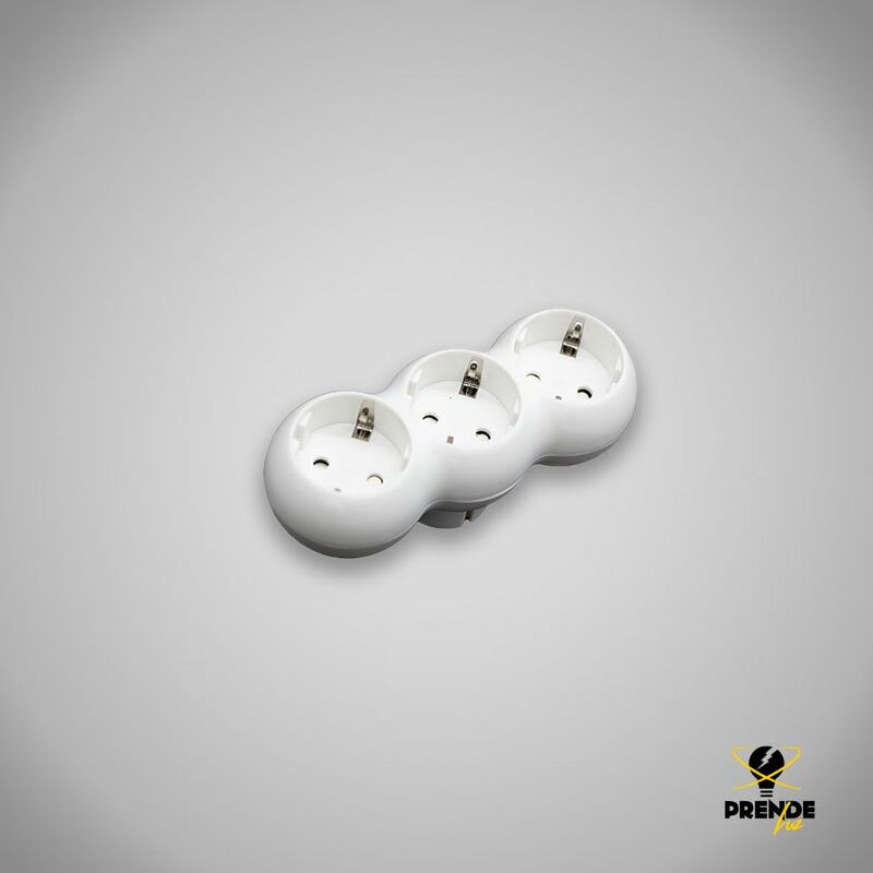 

Adaptador 3 tomas con protección infantil y toma a tierra (16A/250V)
