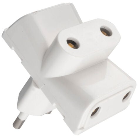 ALFA DYSER Adaptador 3 tomas onlex 10a blanco 4,0mm desmontable blíster