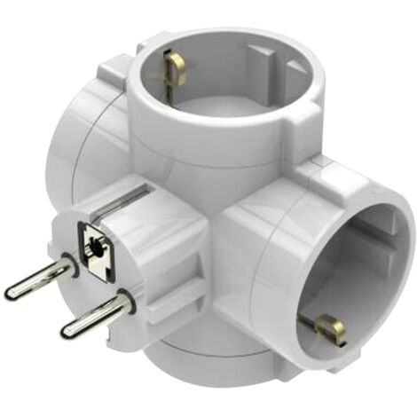 Adaptador 4 salidas blanco 3680W 16A con protección infantil