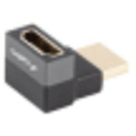 ADAPTADOR 8K LANBERG HDMI(M) A HDMI(H) ANGULO ARRIBA ALUMINIO PLATA