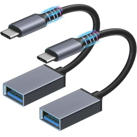 Adaptador AIPERQ sunshot USB C a USB 3.0 (paquete de 2) Cable OTG tipo C Adaptador Thunderbolt 3 a USB hembra Cable OTG compatible con MacBook Pro 2018 2017, Samsung Galaxy S20 S20+ Ultra S8 S9 y más