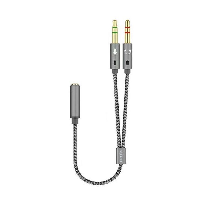 

Adaptador a128-0417/ jack 3.5 hembra - 2x jack 3.5 macho/ 25cm/ gris - Aisens