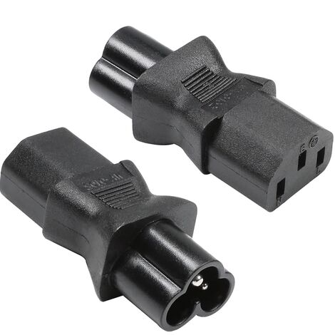 Adaptador alimentacion C13 hembra a C6 macho  Negro