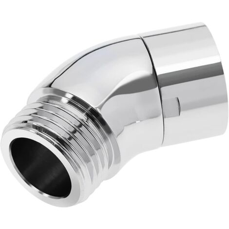 Adaptador angular de 135 grados para brazo de ducha, adaptador angular para cabezal de ducha de mano, acabado cromado, construcción de latón, para instalación de ducha de baño.