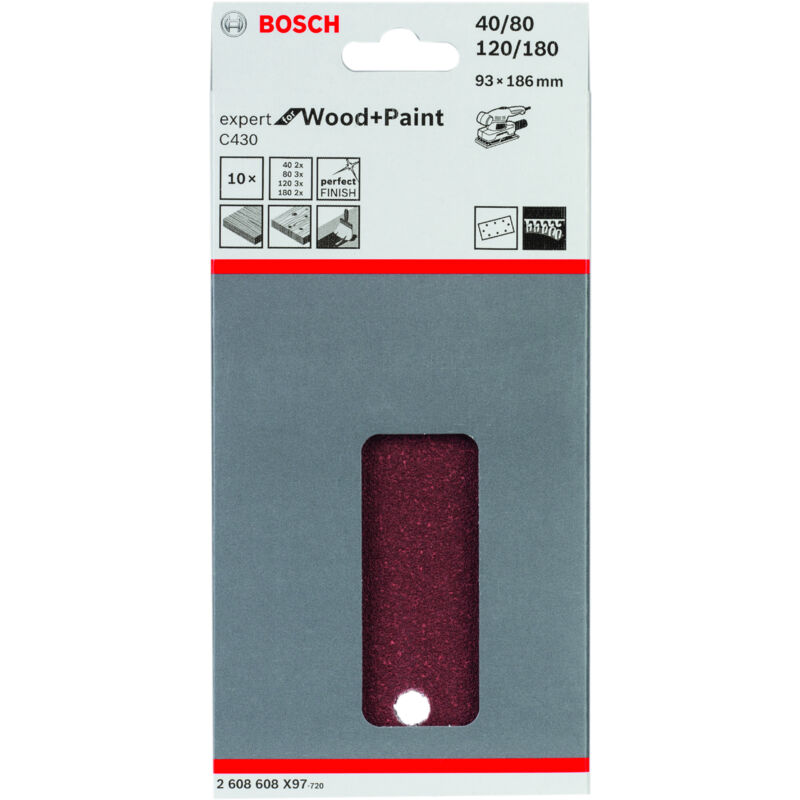 

2608608X97 Orbital C430: 93x186mm B&D 8P.set 10 - Bosch