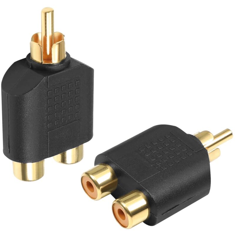 

Adaptador audio mono 2xRCA/H-RCA/M DORADO Negro