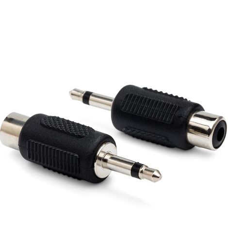 Adaptador audio mono rca a jack 3.5 macho  Negro