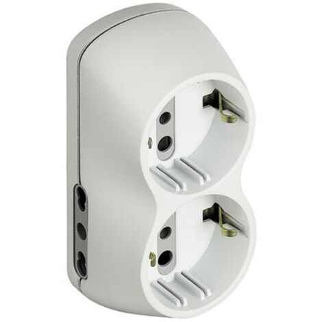 Adaptador B4 2 tomas de corriente de dos vías 2 tomas alemanas y enchufe de 16A blanco S3614D