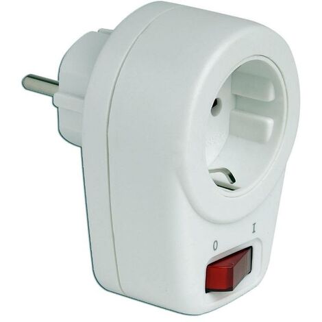 Adaptador blanco con interruptor 10/16A 250V SIMON CL518701