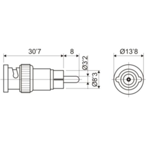 Adaptador BNC macho a RCA macho de Electro Dh 19.335 8430552023097