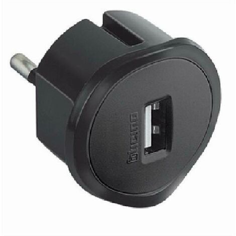 Adaptador Bticino enchufe USB 1,5A con clavija alemana antracita S3625GU