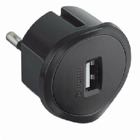 Adaptador Bticino enchufe USB 1,5A con clavija alemana antracita S3625GU
