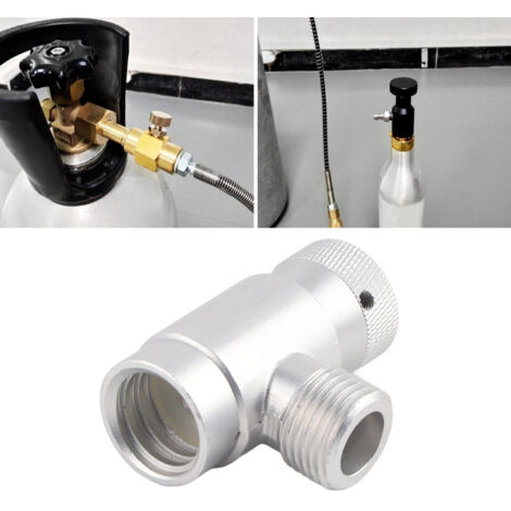 Adaptador CGA320 para llenar botellas de refresco de aluminio con juego de conexión completo y llave angular.