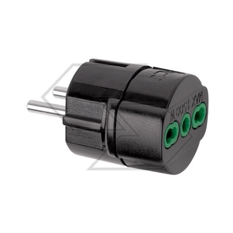 Adaptador clavija 2 polos + tierra 16A 220V SCHUKO dos polos hembra