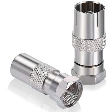 Adaptador coaxial hembra a tipo f macho  Gris