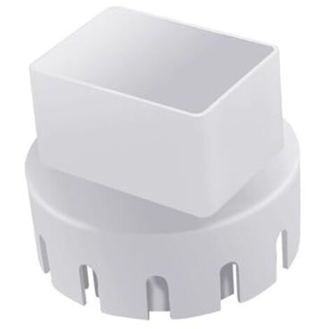 Adaptador - Conector de escape de canalón redondo a cuadrado  Recolección de transición de plástico ABS para tubos de escape de 3" y 4"  Duradero para