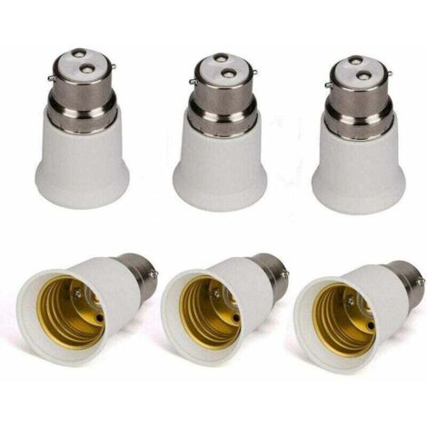 Adaptador convertidor B22 a E27, B22-E27, blanco, 10 piezas
