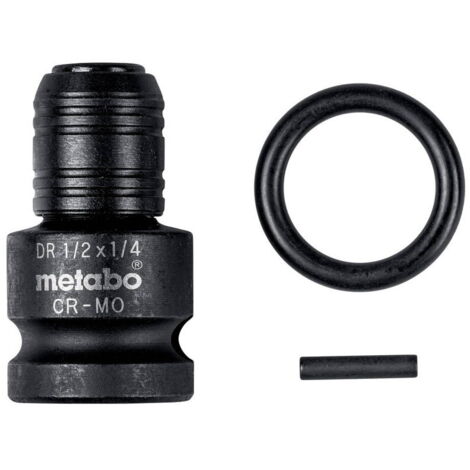Adaptador de 1/2" a 1/4" para destornillador de impacto E6.3, 3 piezas Metabo
