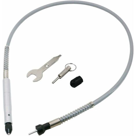 Adaptador de 3,175 mm (1/8 ') para accesorio de eje flexible, manguera, cable de extensión de taladro, mandril para Dremel y herramienta compatible con amoladora con llave, plateado