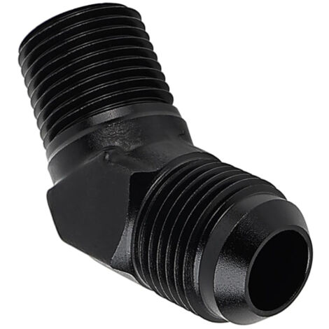 Adaptador de aleación de aluminio de 45° con rosca macho 10AN a rosca NPT de 1/2".