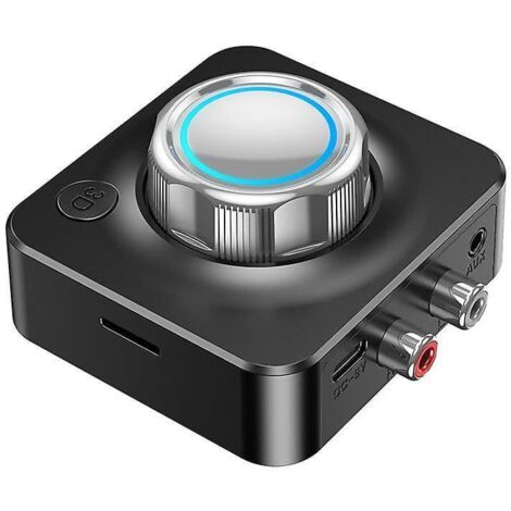Adaptador de audio Bluetooth 5.0 Transmisor-Receptor - Conexión estéreo inalámbrica - Conector RCA - Alcance de 15 m - Compatible con tarjeta TF de 64 GB - Modo de graves 3D