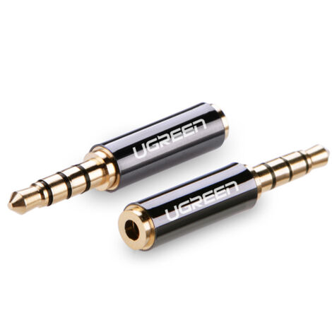 Adaptador de audio de 3,5 mm macho a 2,5 mm hembra negro