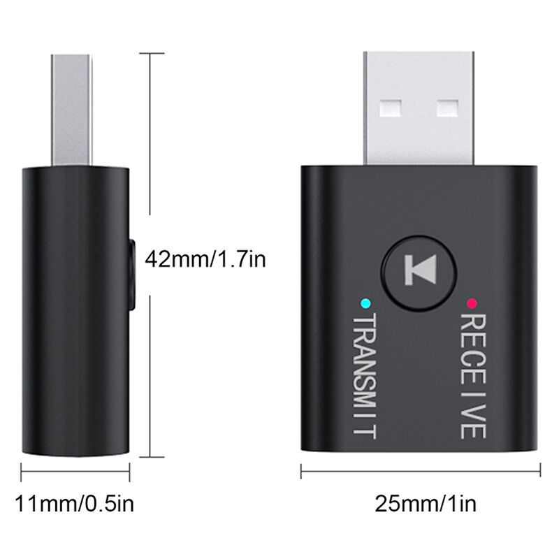 

Adaptador de audio USB BT 2 en 1 BT 5.0 EDR Receptor de audio Transmisor con puerto AUX de 3.5 mm para TV PC Sistema estereo para el hogar /