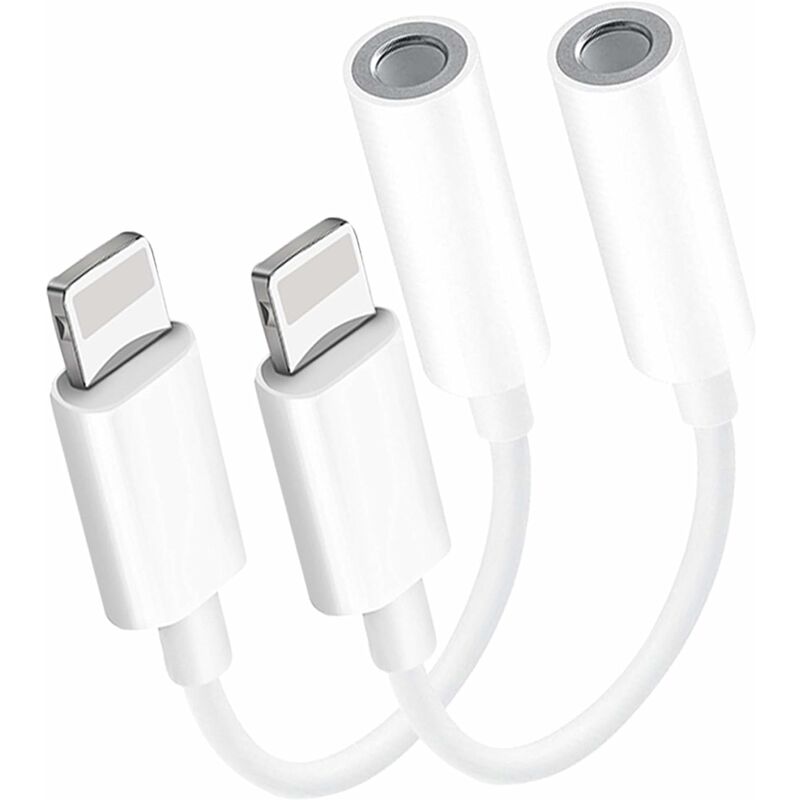 

Adaptador de auriculares para iPhone a conector de 3,5 mm, accesorios de audio auxiliares, divisor de auriculares, adaptador plug and play,