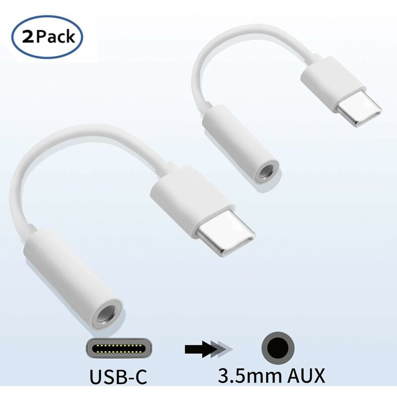 

Adaptador de auriculares USB C a 3,5 mm, adaptador de audio AUX USB tipo C a conector de 3,5 mm, cable de conexión de micrófono para Huawei P20 / P20