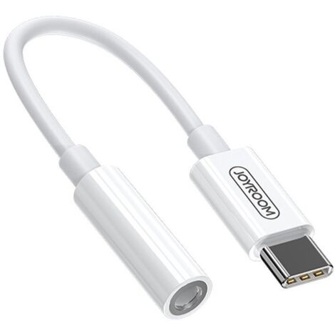 Adaptador de auriculares mini jack de 3,5 mm hembra - USB-C macho blanco