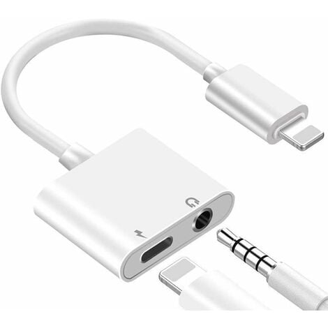 Pad/Pod Conector Dongle iOS 12 Audio Auxiliar y Llamadas Mayor compatibilidad-Blanco Adaptador para Auriculares AUX Audio Jack y Cable de Llamada y Compatible para iPhone XS/XR/XS MAX/X /8/7