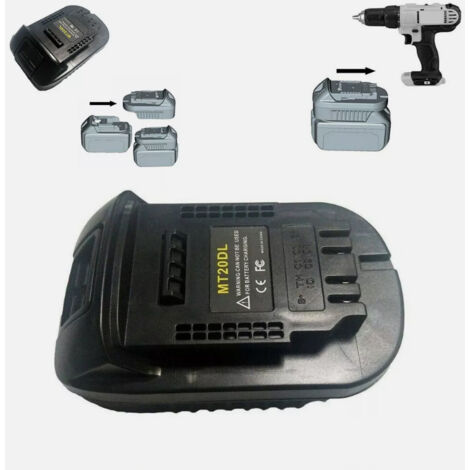 Adaptador de batería de repuesto Makita de 18 V para Makita BL1830, BL1860, BL1815, DCB200 para herramientas eléctricas de batería de litio Dewalt 20 V Max.