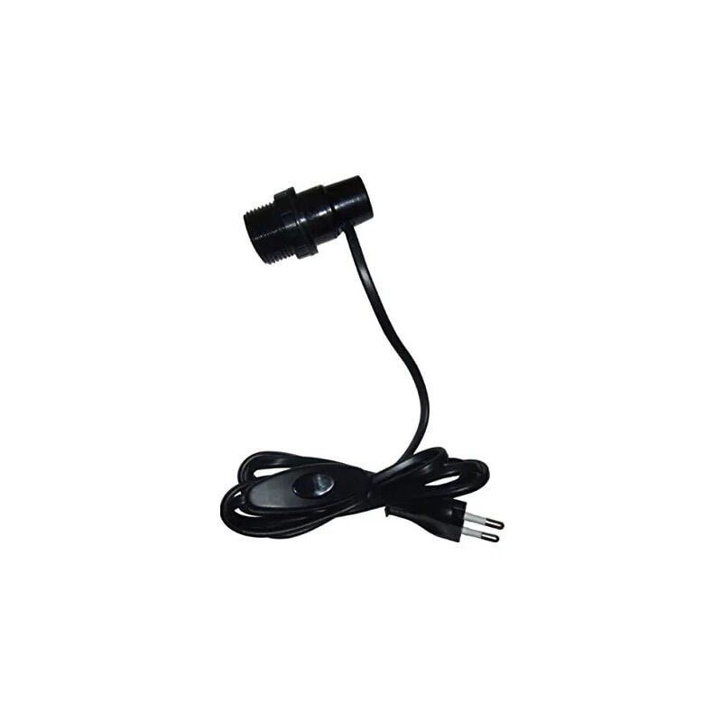 

Electra Line - Adaptador de luz de botella E27 con interruptor y enchufe 2x0,75 a 1,5m, negro