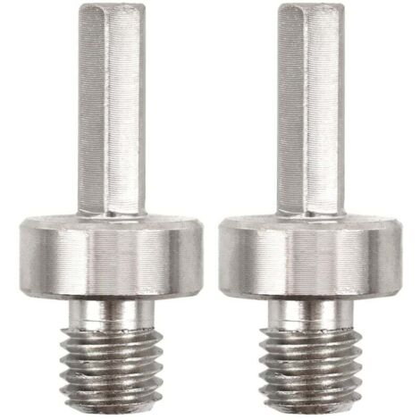 Adaptador de broca de diamante KZQ (2 piezas): rosca M14 a vástago hexagonal de 10 mm, adaptador de diamante para sierra de corona para taladros manuales eléctricos.